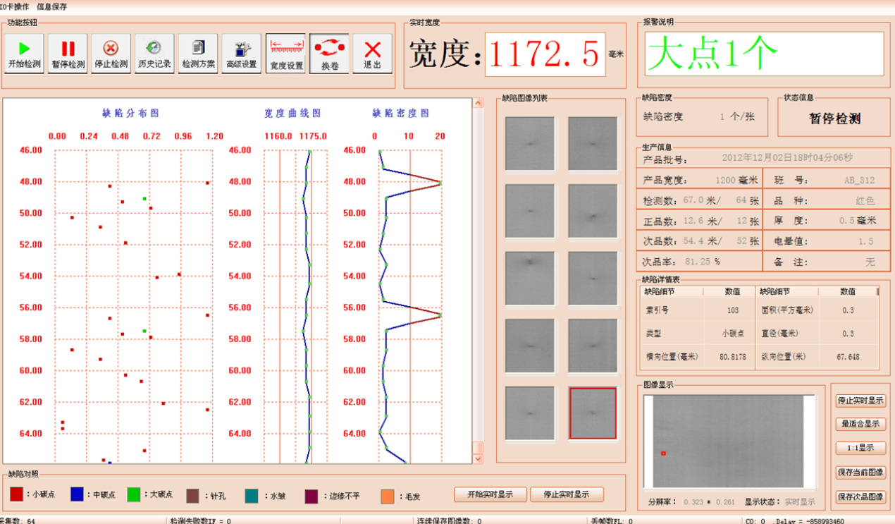 表面缺陷检测统计